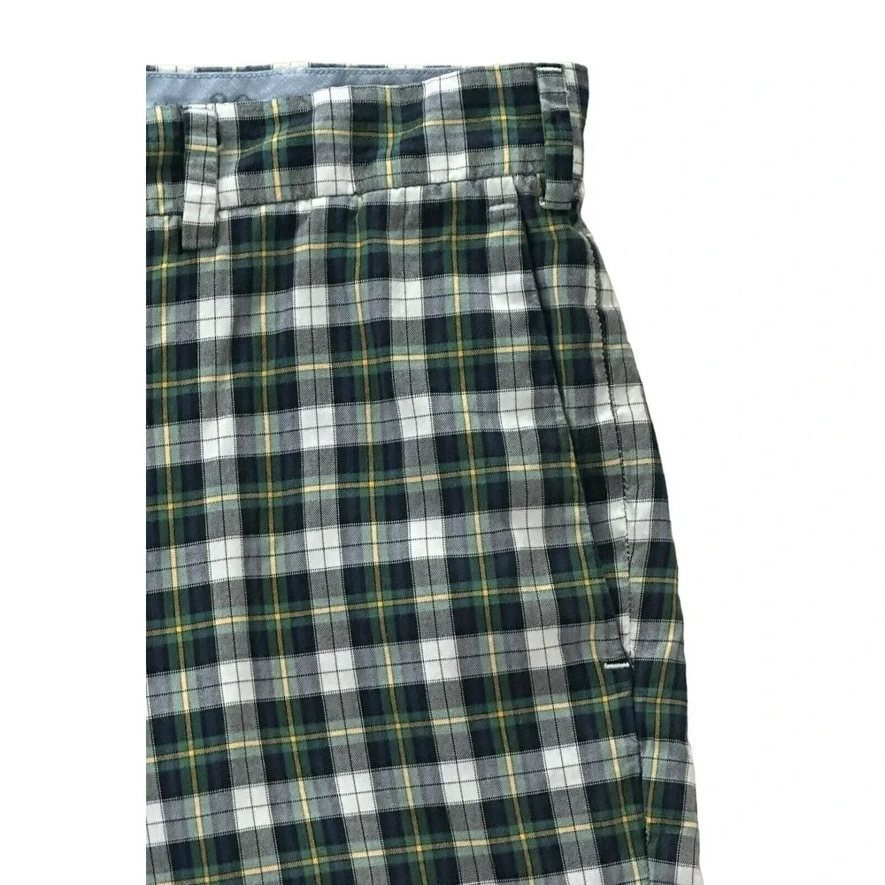 Polo Ralph Lauren Mens Shorts Plaid Navy Green White Slim GI Fit Size 38‎ (40)